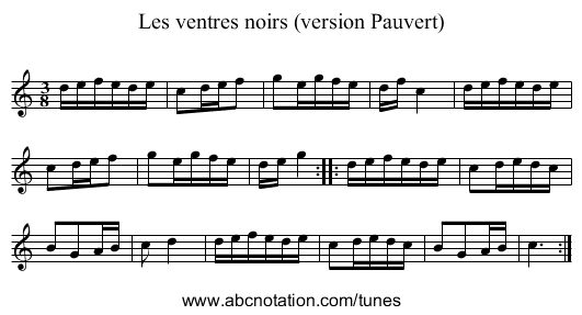 Les ventres noirs (version Pauvert) - staff notation