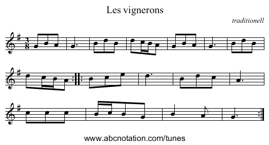 Les vignerons - staff notation