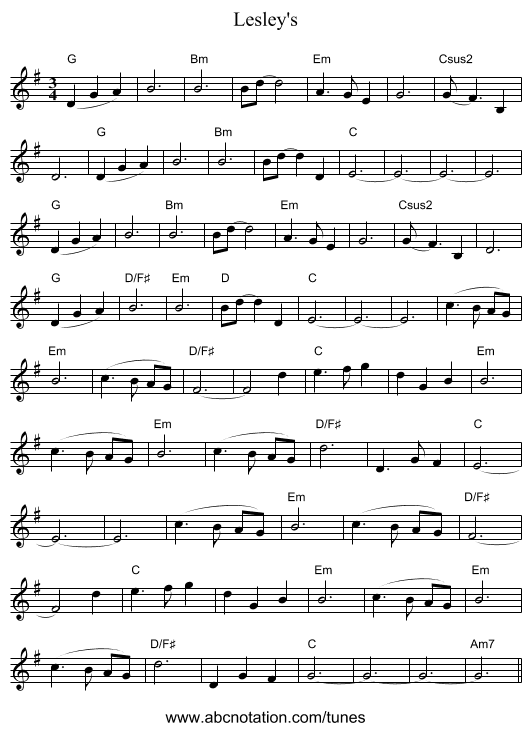 Lesley's - staff notation
