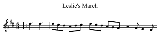 Leslie's March - staff notation