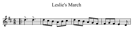Leslie's March - staff notation
