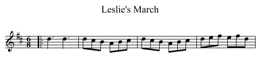 Leslie's March - staff notation