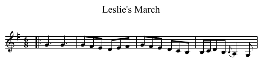 Leslie's March - staff notation