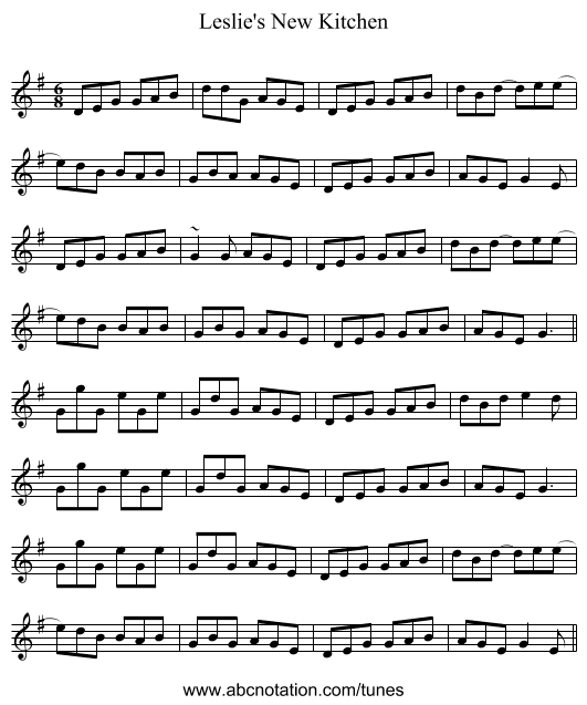 Leslie's New Kitchen - staff notation