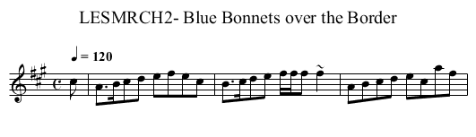 LESMRCH2- Blue Bonnets over the Border - staff notation