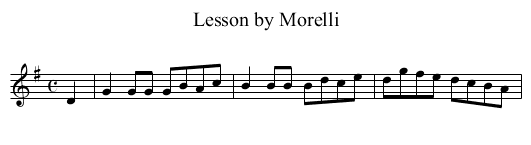 Lesson by Morelli - staff notation