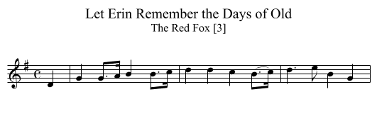 Let Erin Remember the Days of Old - staff notation