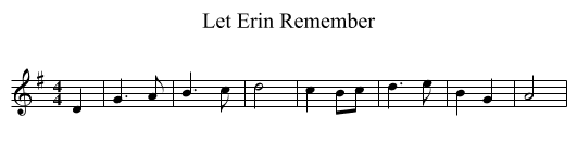 Let Erin Remember - staff notation