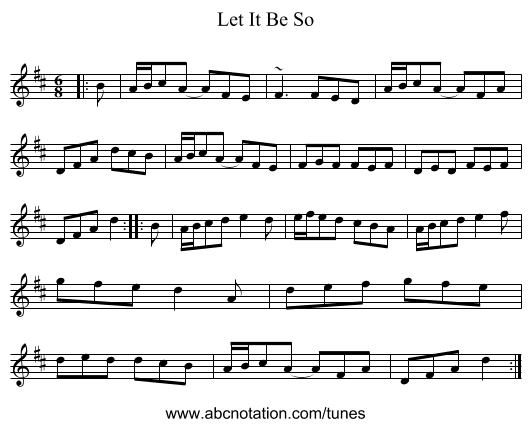 Let It Be So - staff notation
