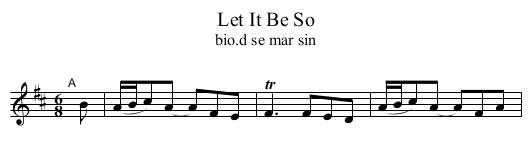 Let It Be So - staff notation