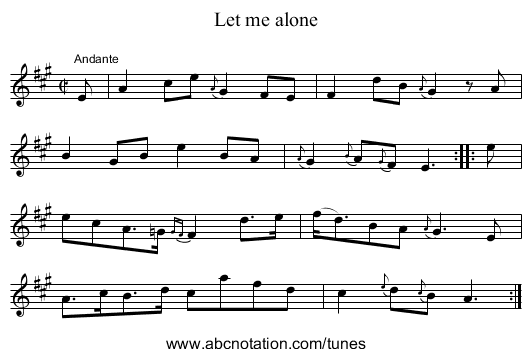 Let me alone - staff notation