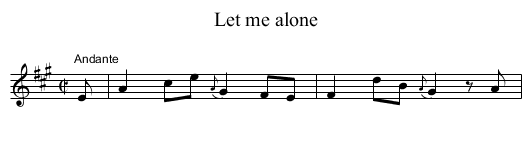 Let me alone - staff notation