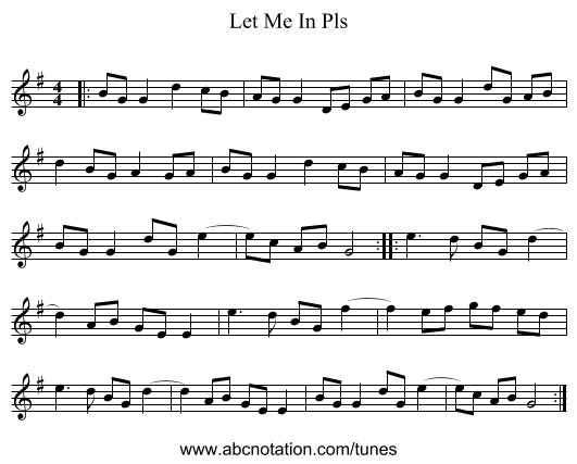 Let Me In Pls - staff notation