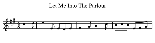 Let Me Into The Parlour - staff notation