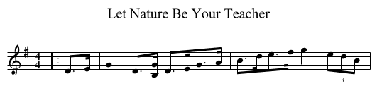 Let Nature Be Your Teacher - staff notation