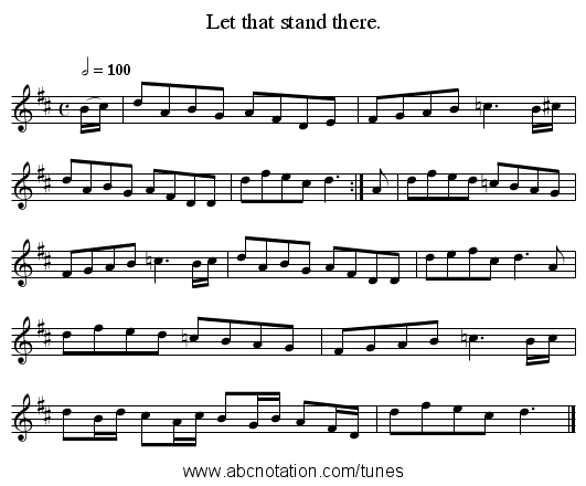 Let that stand there. - staff notation