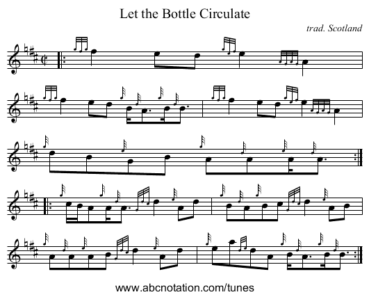 Let the Bottle Circulate - staff notation