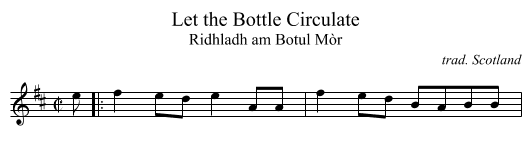 Let the Bottle Circulate - staff notation