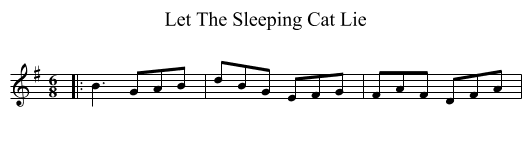 Let The Sleeping Cat Lie - staff notation