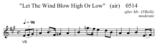 Let The Wind Blow High Or Low   (air)    0514 - staff notation