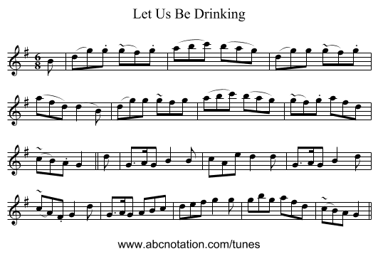 Let Us Be Drinking - staff notation