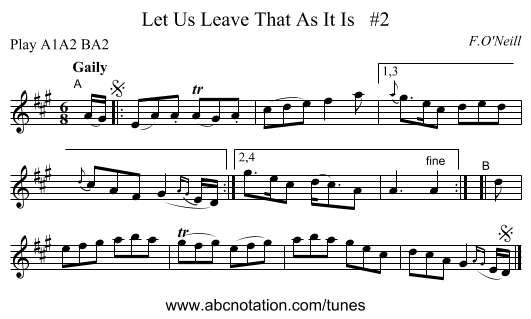 Let Us Leave That As It Is   #2 - staff notation