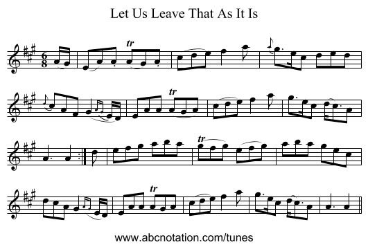 Let Us Leave That As It Is - staff notation