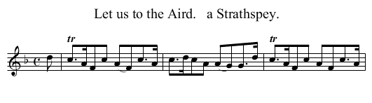 Let us to the Aird.   a Strathspey. - staff notation