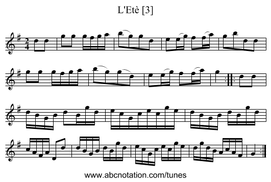 L'Etè [3] - staff notation
