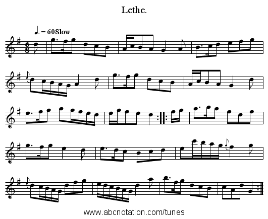 Lethe. - staff notation