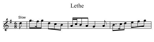 Lethe - staff notation