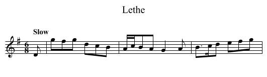 Lethe - staff notation