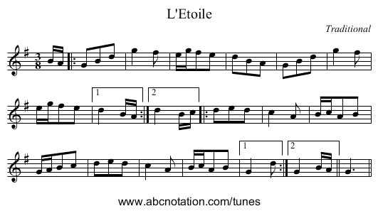 L'Etoile - staff notation