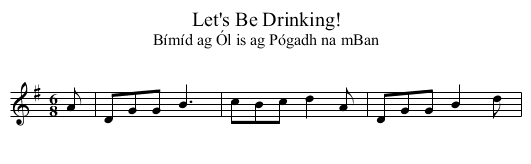 Let's Be Drinking! - staff notation