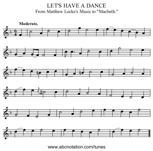 LET'S HAVE A DANCE - staff notation