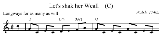 Let's shak her Weall    (C) - staff notation