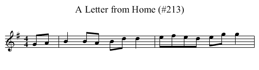 Letter from Home (#213), A - staff notation