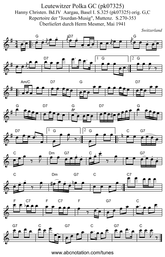 Leutewitzer Polka GC (pk07325) - staff notation