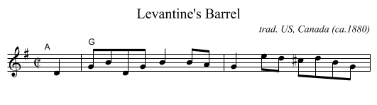 Levantine's Barrel - staff notation