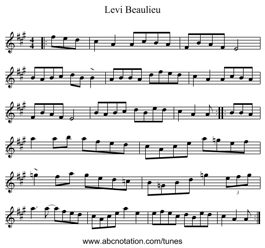 Levi Beaulieu - staff notation