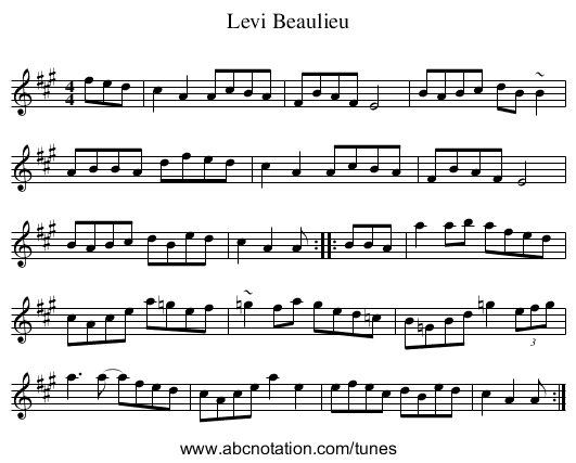 Levi Beaulieu - staff notation