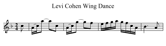 Levi Cohen Wing Dance - staff notation