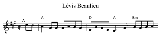 L&eacute;vis Beaulieu - staff notation