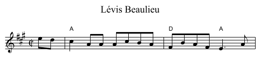 L&eacute;vis Beaulieu - staff notation