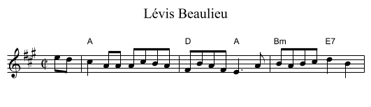 Lévis Beaulieu - staff notation