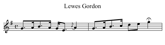 Lewes Gordon - staff notation