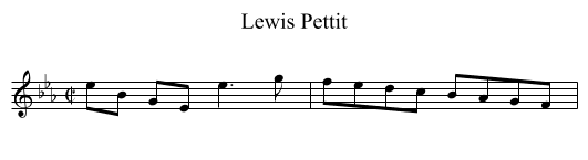 Lewis Pettit - staff notation
