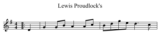 Lewis Proudlock's - staff notation