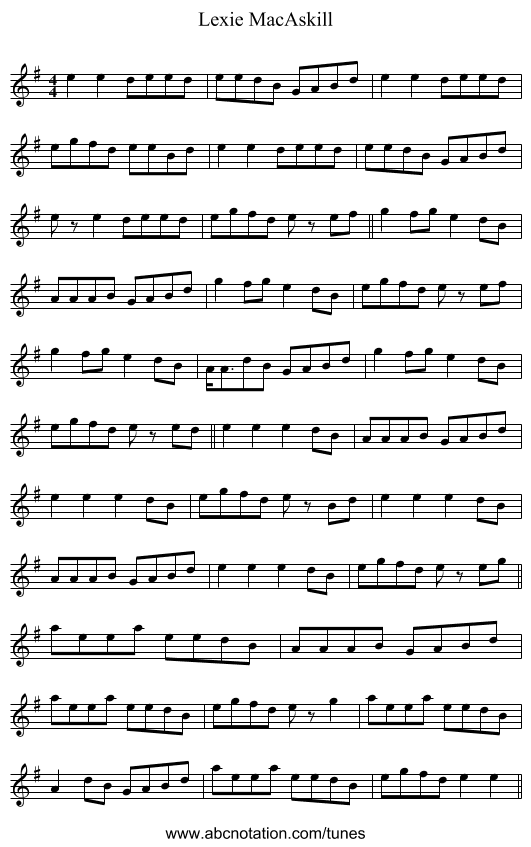 Lexie MacAskill - staff notation