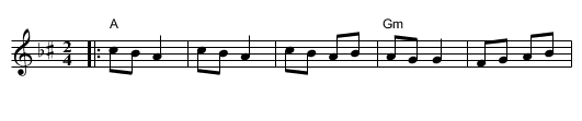 Leybedik (Russian bulgar) - staff notation